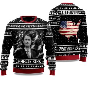 Charlie Kirk Rest In Peace Great America Ugly Christmas Sweater