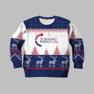 Charlie Kirk Turning Point USA Christmas Ugly Sweater - Grishko.com
