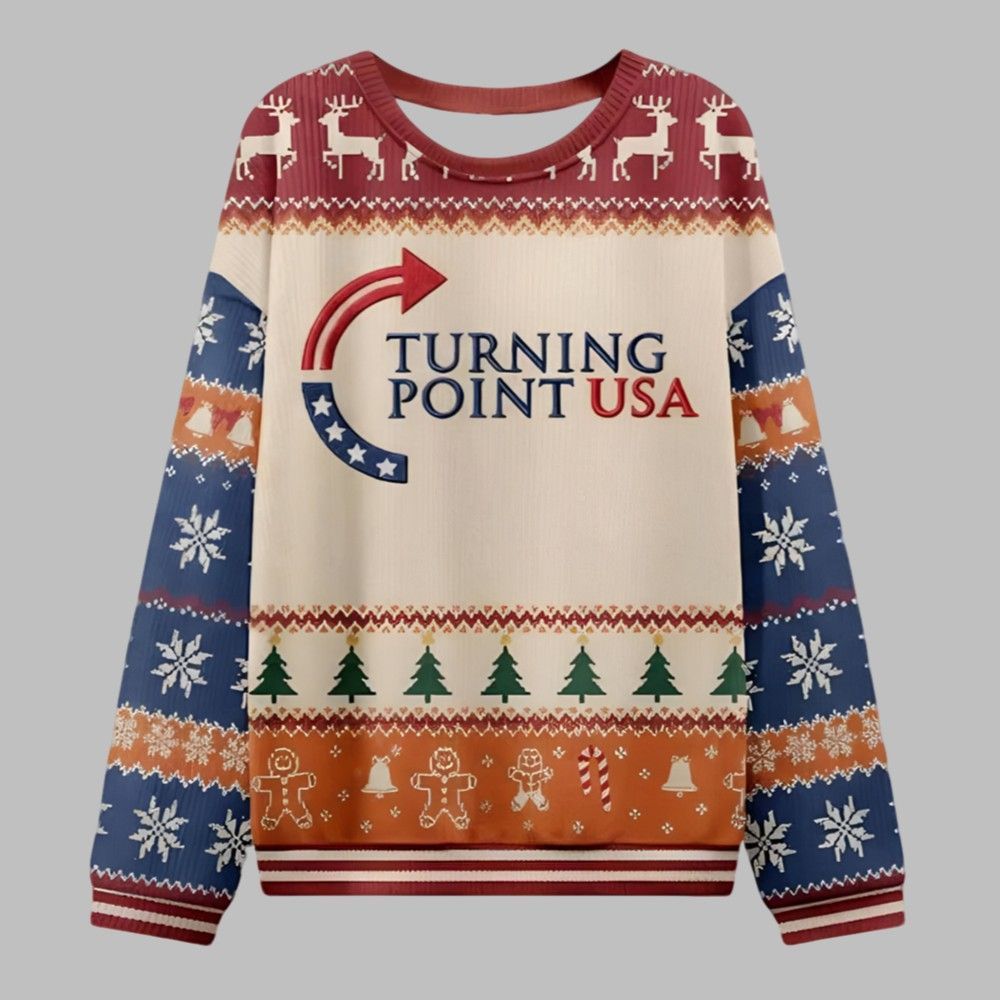 Charlie Kirk Turning Point USA Ugly Christmas Sweater - Grishko.com