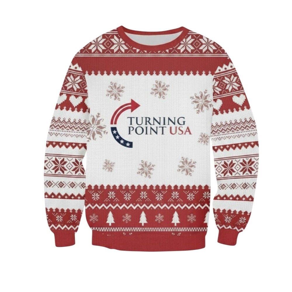 Alternative view of Charlie Kirk Turning Point USA Ugly Sweater - Grishko.com