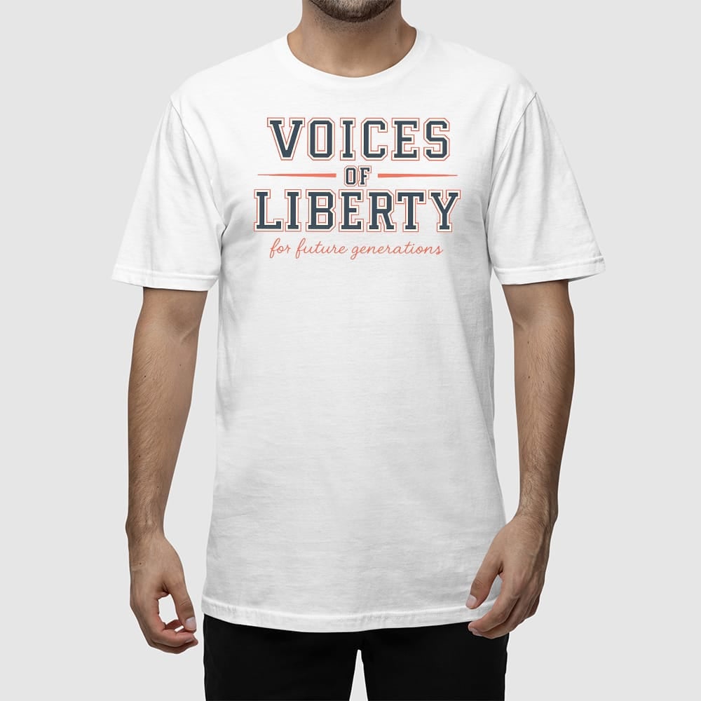 Alternative view of Charlie Kirk Voice Of Liberty For Future Generations Shirt