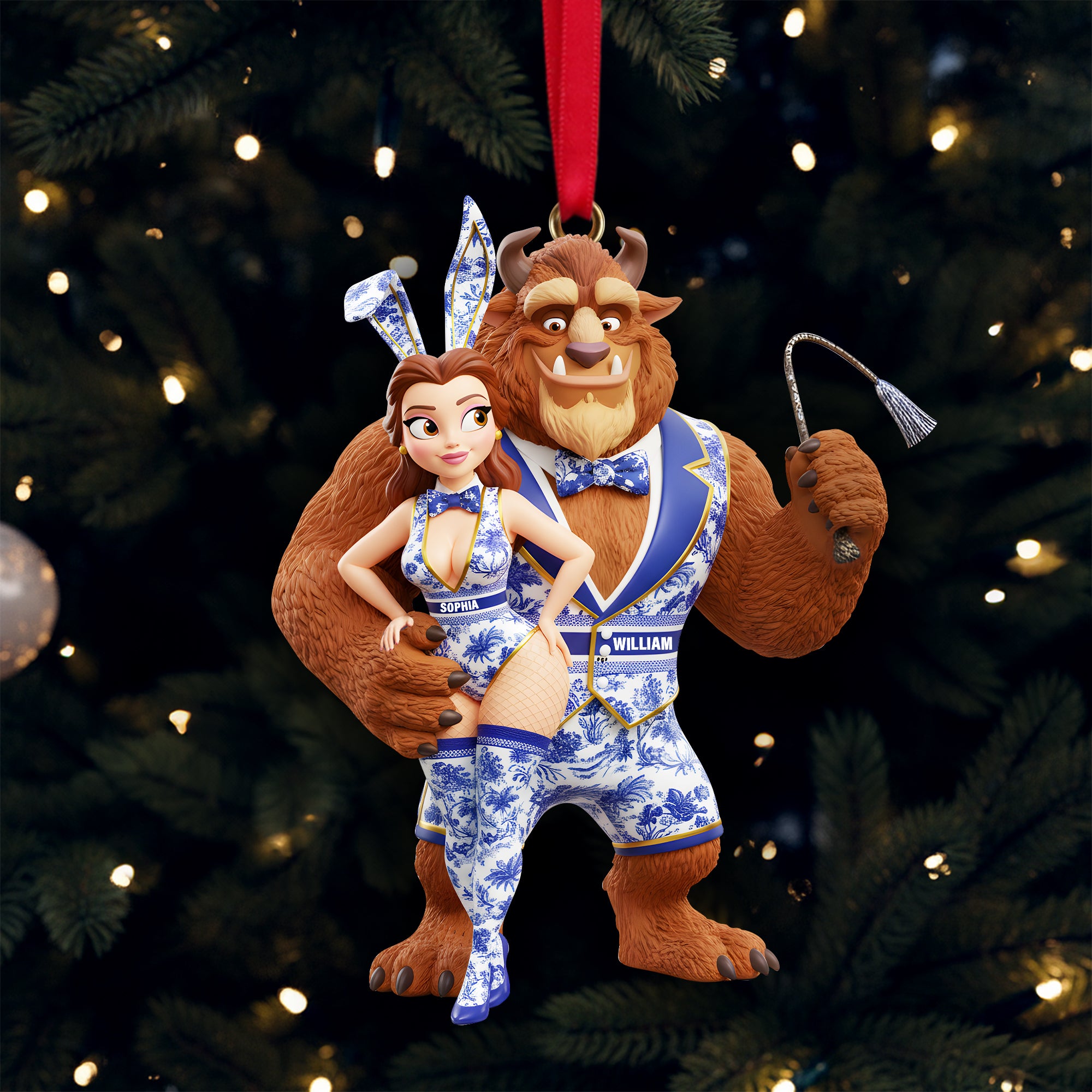 Cheeky Fairytale Couple Ornament - Personalized Gifts For Couple 05ohlu031025 - Image 3