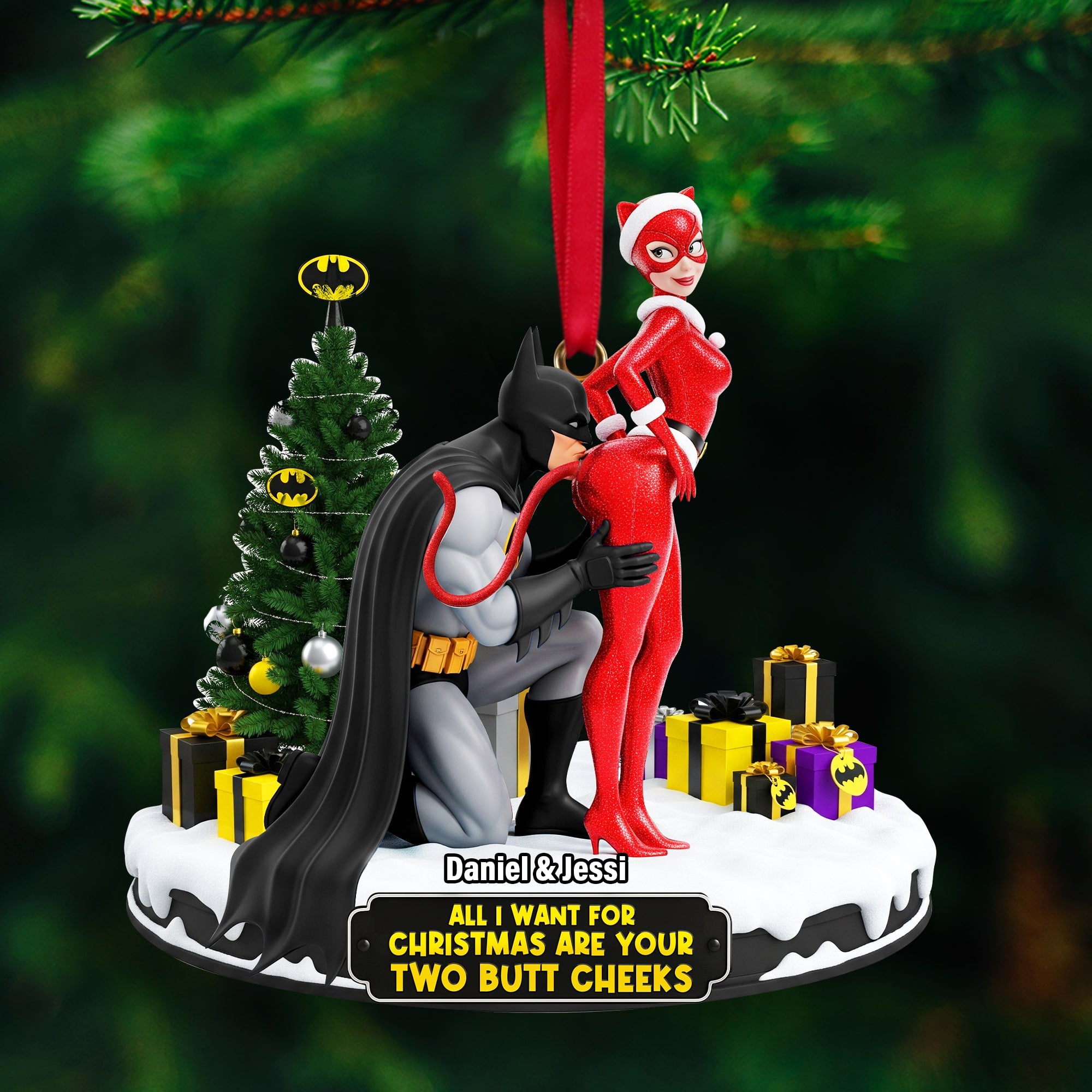 Cheeky Masked Couple Ornament - Personalized Gifts For Couple 04ohlu150925 - Image 3