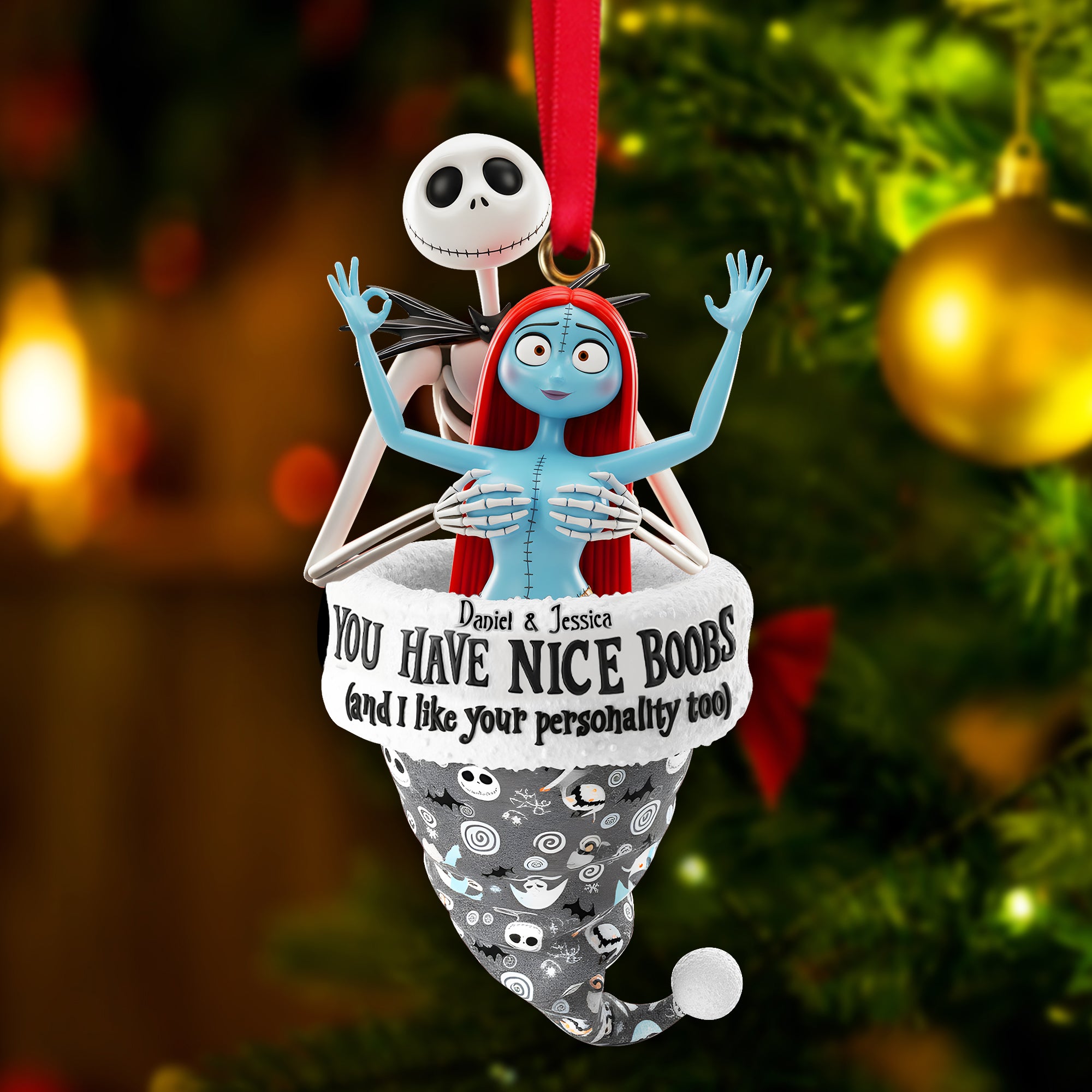 Cheeky Touch Couple Ornament - Personalized Christmas Gifts For Couple 02OHLU041025