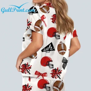 Alternative view of Cheer Football Coquette Bows Satin Pajama Set