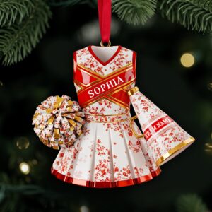 Alternative view of Cheerleading Toile de Jouy Ornament  Personalized Gifts For Cheerleader Christmas Ornament 05PGLU281025