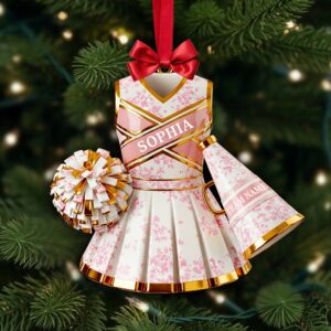 Cheerleading Toile de Jouy Ornament Personalized Gifts For Cheerleader Christmas Ornament 05PGLU281025