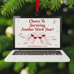 Cheers Coworker Acrylic Christmas Ornament - Personalized Gifts For Coworkers 02nata101125