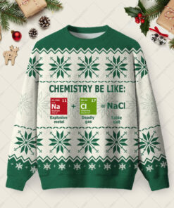Chemistry Be Like Ugly Christmas Fuzzy Fleece Sweatshirt