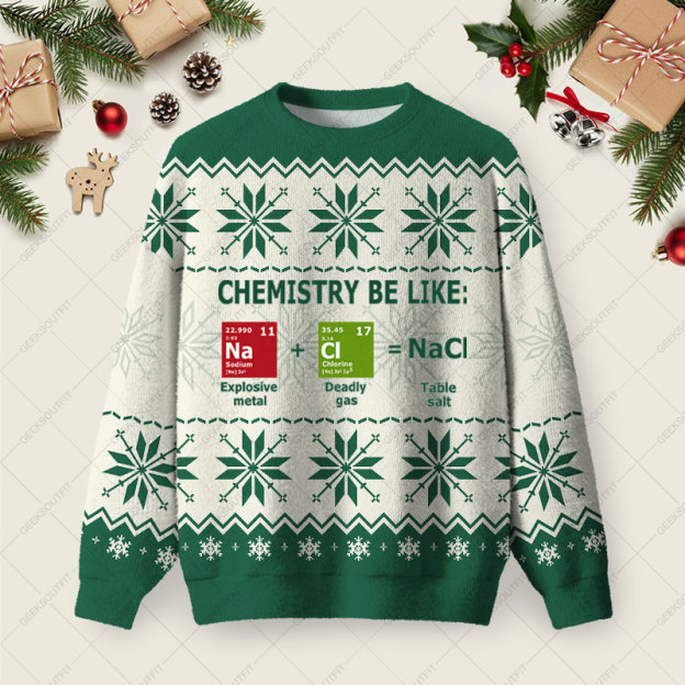 Chemistry Be Like Ugly Christmas Fuzzy Fleece Sweatshirt