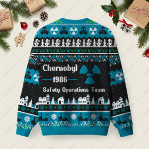 Alternative view of Chernobyl 1986 Ugly Christmas Fuzzy Fleece Sweatshirt