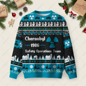 Chernobyl 1986 Ugly Christmas Fuzzy Fleece Sweatshirt