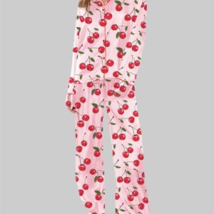 Cherries Pajama Set For Women