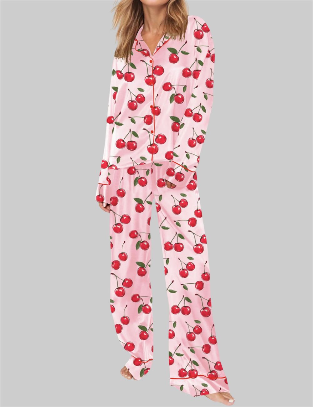 Cherries Pajama Set For Women