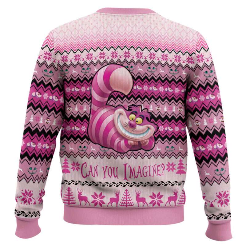 Alternative view of Cheshire Cat Alice in Wonderland Ugly Christmas Sweater