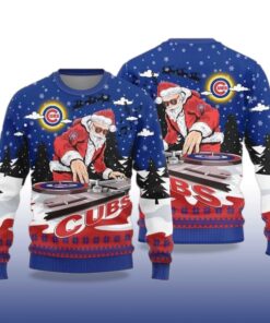 Alternative view of Chicago Cubs DJ Santa Ugly Christmas Sweater 2025