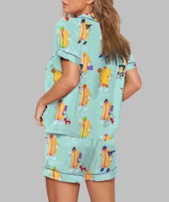 Alternative view of Chicago Map Dog Hot Dog Art Print Pajama Set