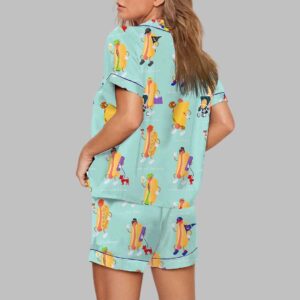 Alternative view of Chicago Map Dog Hot Dog Art Print Pajama Set