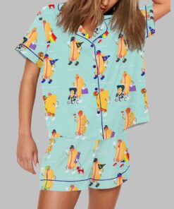 Chicago Map Dog Hot Dog Art Print Pajama Set