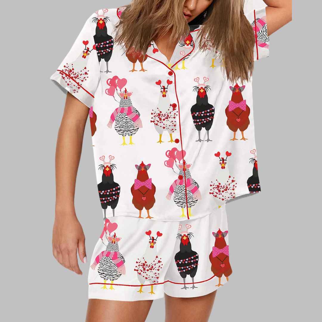 Chicken Valentine Pajama Set