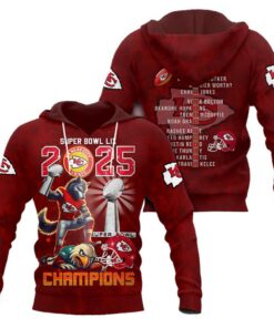 Alternative view of Chiefs Super Bowl LIX 2025 Champions 3D Shirt