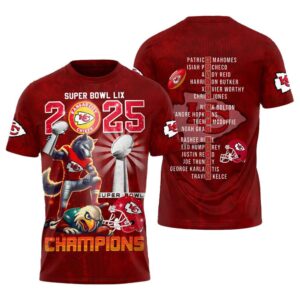 Chiefs Super Bowl LIX 2025 Champions 3D Shirt