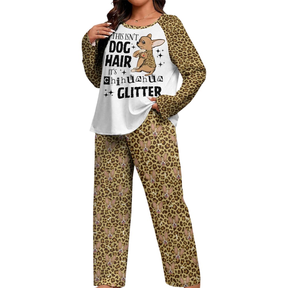 Chihuahua Raglan Lounge Pajamas It's Chihuahua Glitter - Image 4