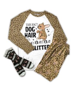 Alternative view of Chihuahua Raglan Lounge Pajamas It's Chihuahua Glitter