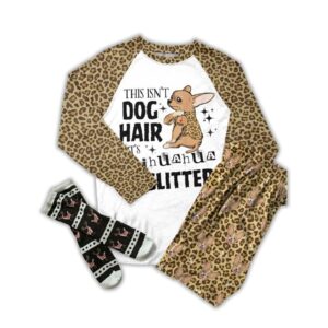 Alternative view of Chihuahua Raglan Lounge Pajamas It's Chihuahua Glitter