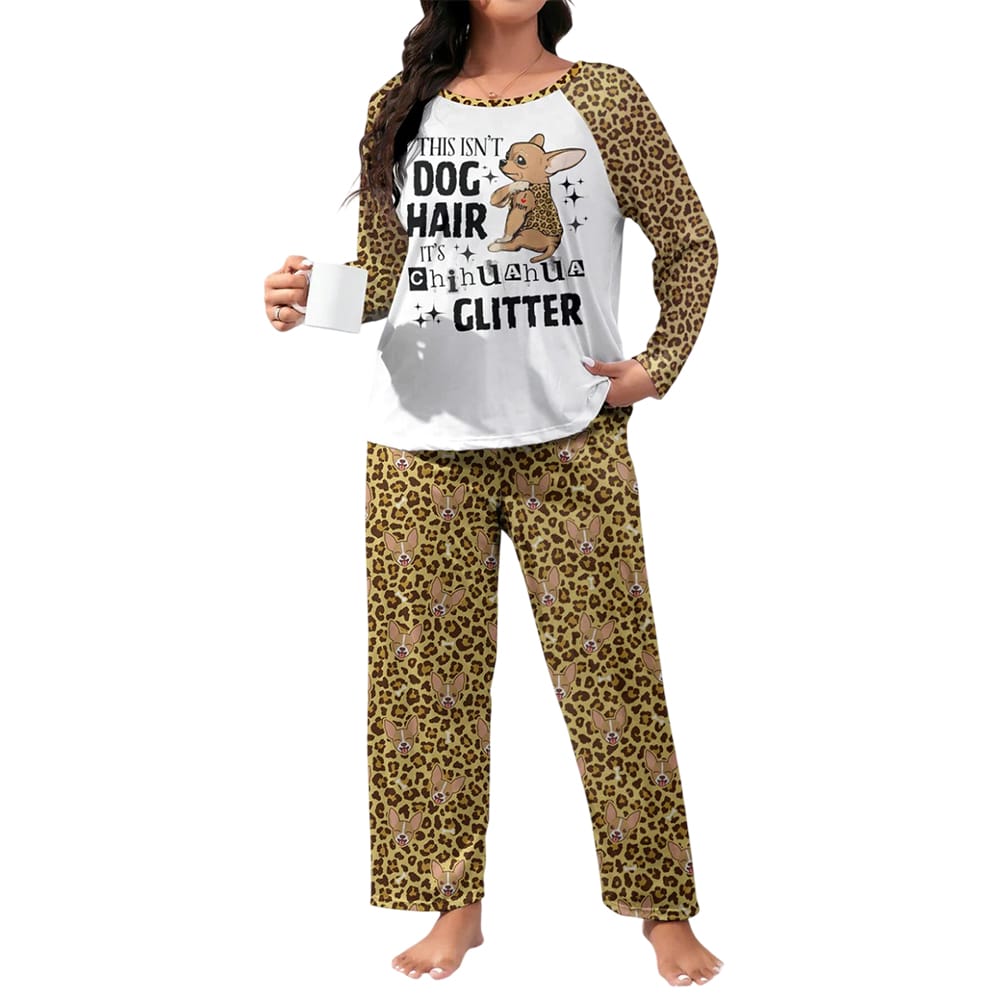 Chihuahua Raglan Lounge Pajamas It's Chihuahua Glitter - Image 3