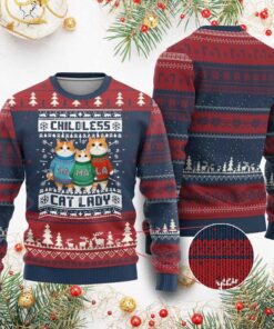 Childless Cat Lady Ugly Christmas Sweater 