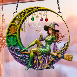 Alternative view of Chill Broom Girl Suncatcher Ornament Personalized Gifts for Fantasy Lovers 03NADT230725