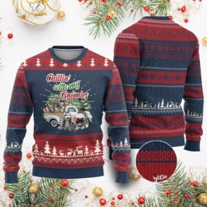 Chillin With My Gnomies Ugly Christmas Sweater - Grishko.com
