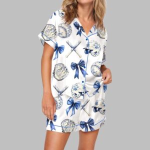 Chinoiserie Baseball Pajama Set For Women