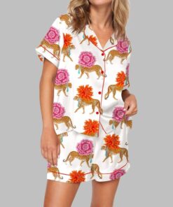 Chinoiserie Cheetah Pajama Set For Women