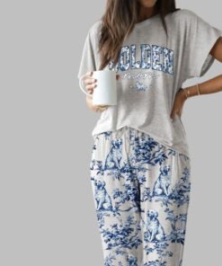 Chinoiserie Golden Retriever Casual Pajama Set