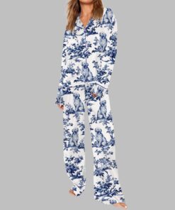 Alternative view of Chinoiserie Golden Retriever Pajama Set