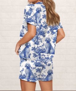 Alternative view of Chinoiserie Goldendoodle Silky Satin Pajama Set