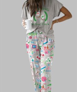 Alternative view of Chinoiserie Mahjong Casual Pajama Set