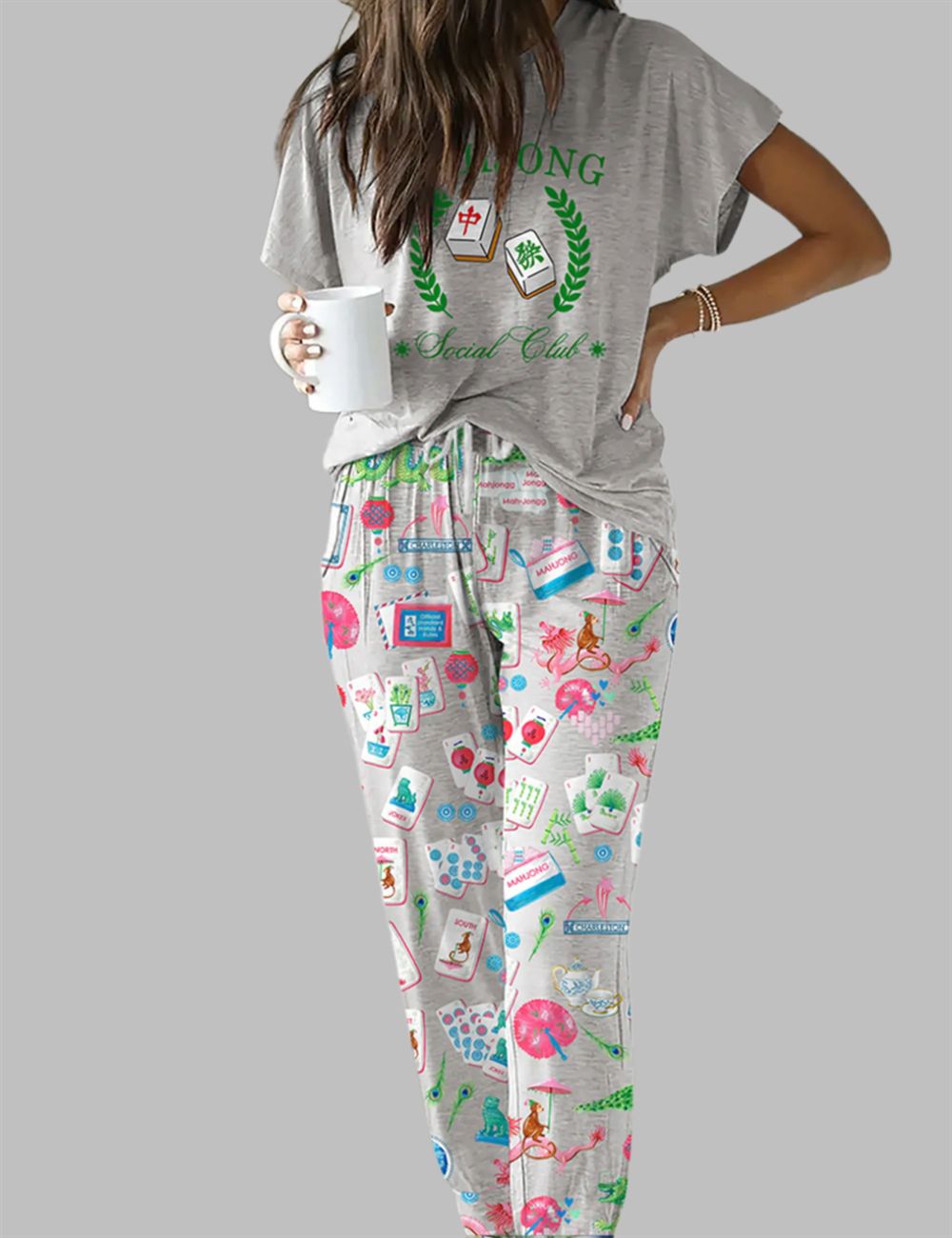 Chinoiserie Mahjong Casual Pajama Set - Image 2
