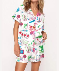 Chinoiserie Mahjong Satin Pajama Set