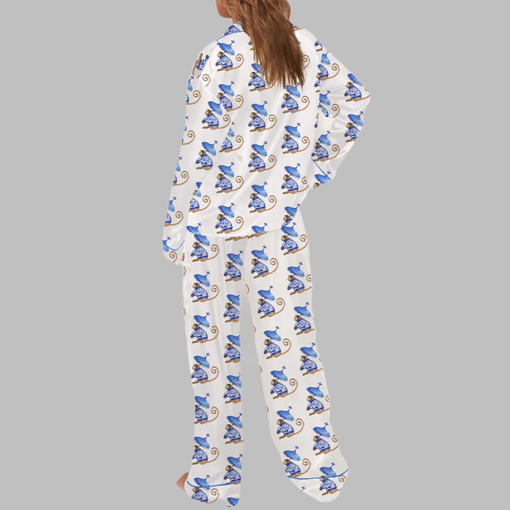 Chinoiserie Monkey Pajama Set - Image 3