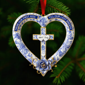 Alternative view of Christian Couple Christmas Ornament - Personalized Gifts For Couple 02toqn300925