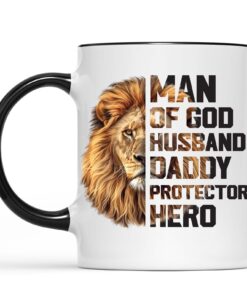 Alternative view of Christian Dad Mug | Man of God Coffee Mug with Bible Verse & Lion | Jesus Gift for Religious Father, Father’s Day Christian Gift Idea