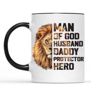 Alternative view of Christian Dad Mug | Man of God Coffee Mug with Bible Verse & Lion | Jesus Gift for Religious Father, Fatherâ€™s Day Christian Gift Idea 682250