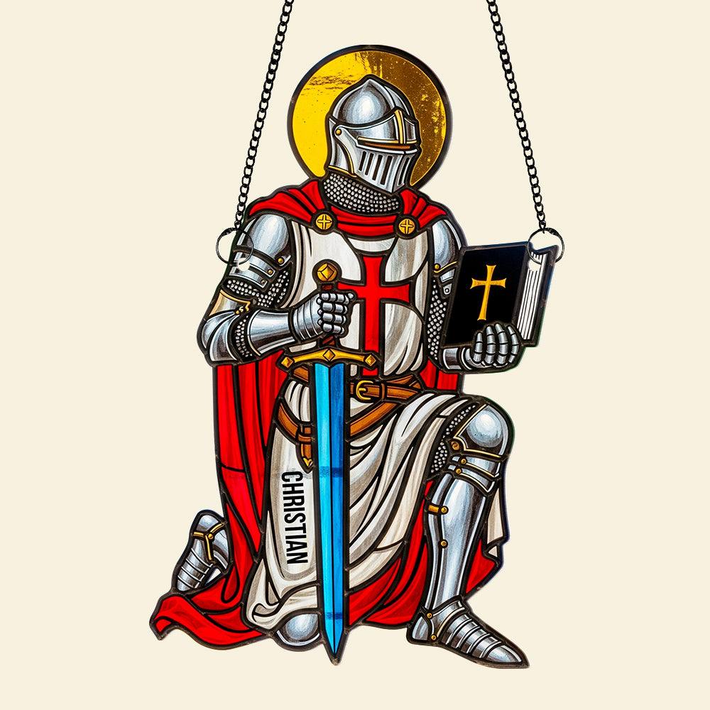 Christian Knight Suncatcher Ornament Personalized Gifts For Christian 03HUDT140725 - Image 3