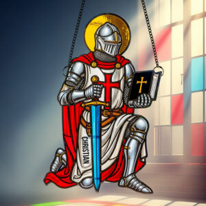 Alternative view of Christian Knight Suncatcher Ornament Personalized Gifts For Christian 03HUDT140725