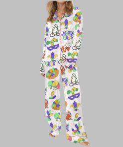 Alternative view of Christian Mardi Gras Satin Pajama Set