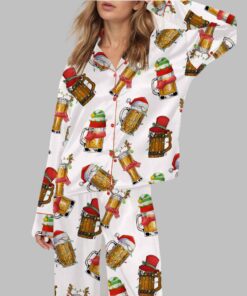 Christmas Beers Satin Pajama Set