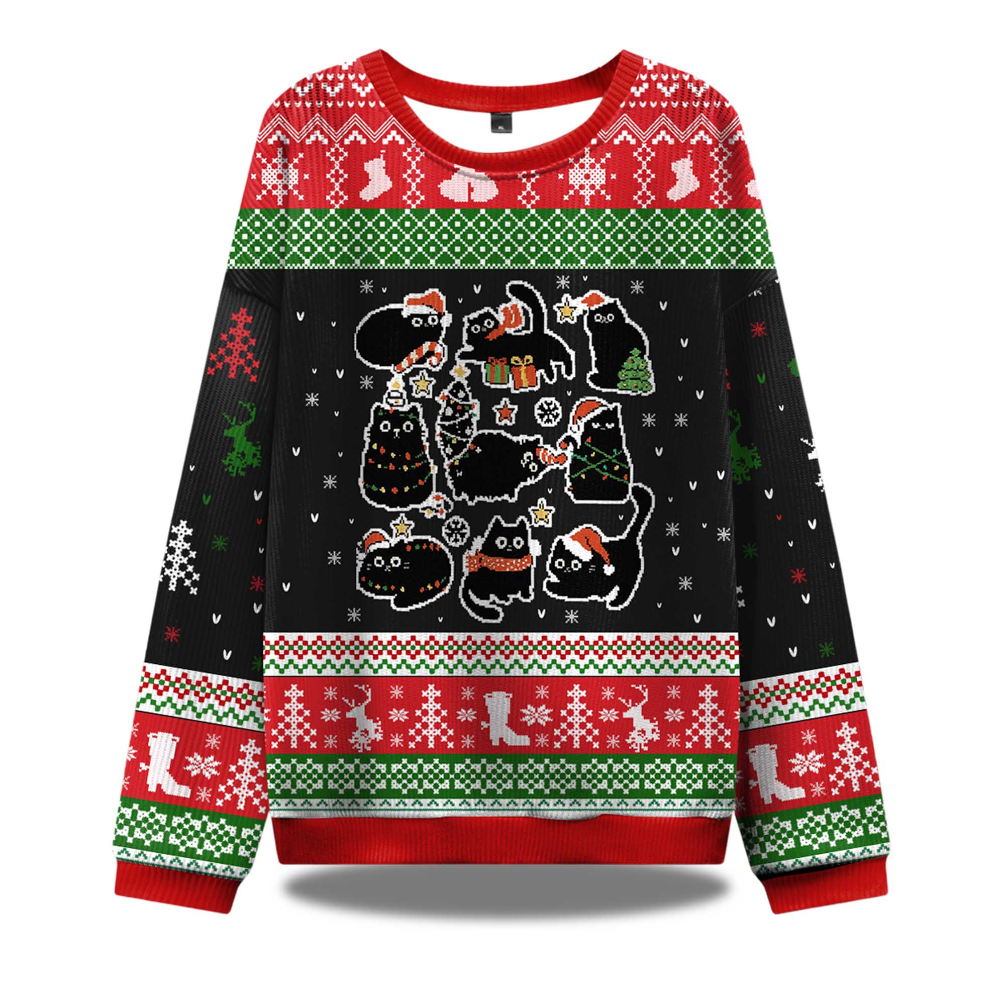 Christmas Black Cat Ugly Christmas Sweater